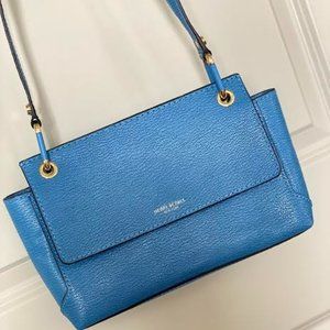 NWT Henri Bendel Light Blue Leather Crossbody Satchel